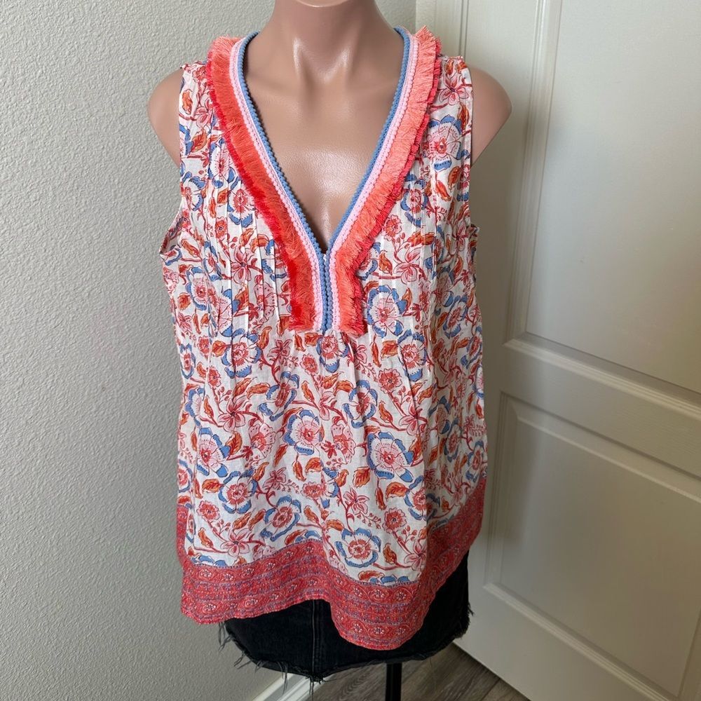 Vineyard Vines Floral Tassel Tank Top Sz S